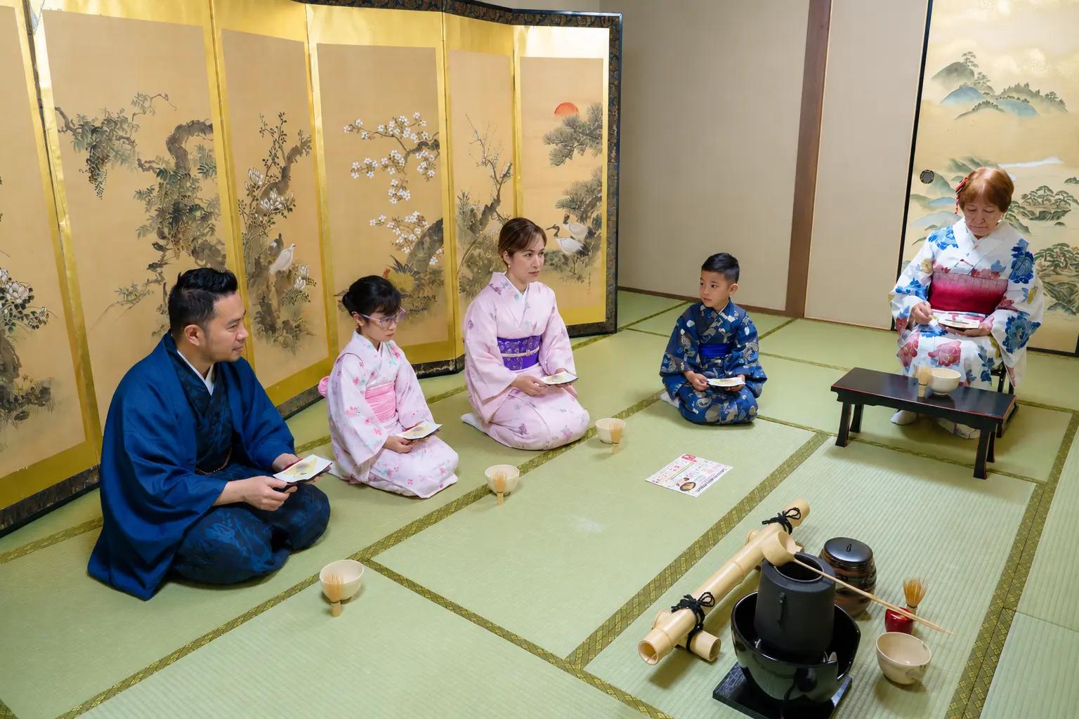 Children enjoying a tea ceremony in Asakusa